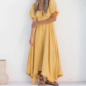 SOLAÍ the Label Cotton Linen Maxi Dress